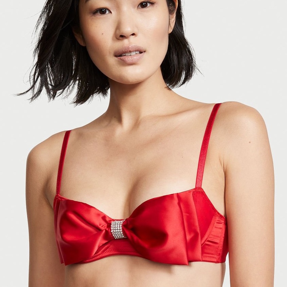 DREAM ANGELS Wicked Unlined Bow Balconette Bra 36 C